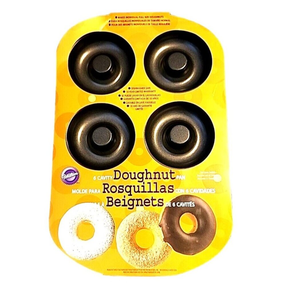 Wilton 6 Cavity Doughnut Donut Baking Pan NEW 8 x 13